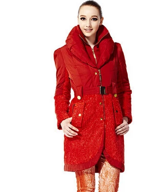 Cheap Hot Selling 2015 Women Stand Collar Slim Wadded Parkas Fashion Winter Coat Jacket Women Leopard OL Long Overcoat H5520