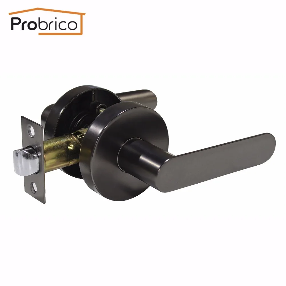 Us 25 64 5 Off Probrico Cold Grey Interior Door Handles Levers Front Back Handle Latch Silent Door Lock Door Hardware For Aisle Laundry Room In Door