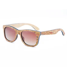 BerWer мужские солнцезащитные очки поляризованные Пробка деревянный зеркальный объектив солнцезащитные очки женские фирменный дизайн красочные оттенки ручной работы