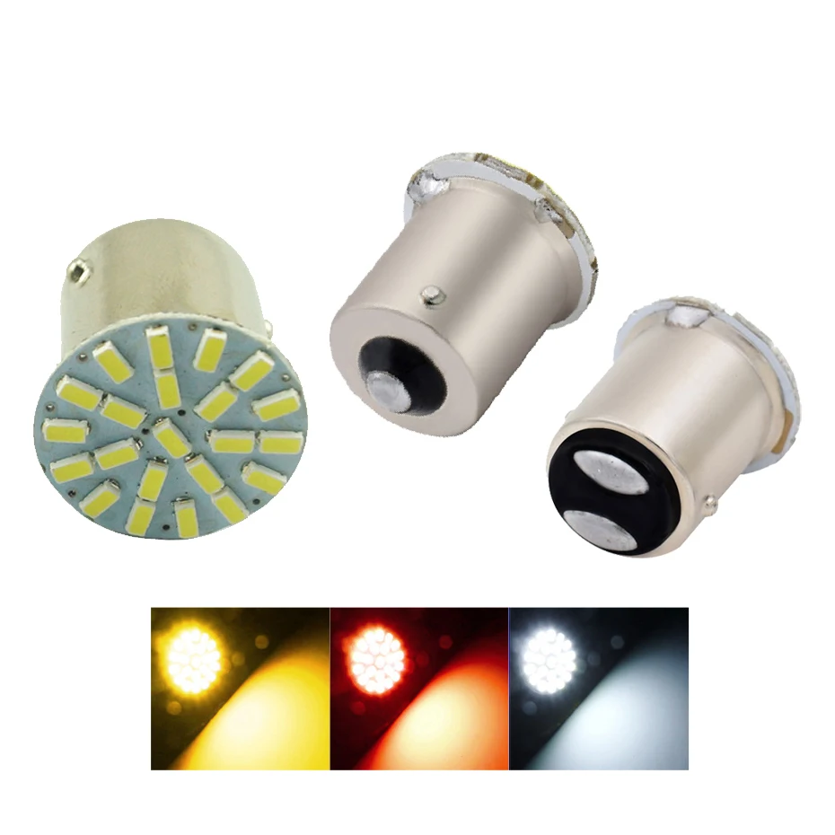100pcs 1156 BA15S 22 Led 3014 SMD Car Tail Bulb Turn Signal Brake Light Auto Rear Parking Lamp Daytime Running Lights White (1)