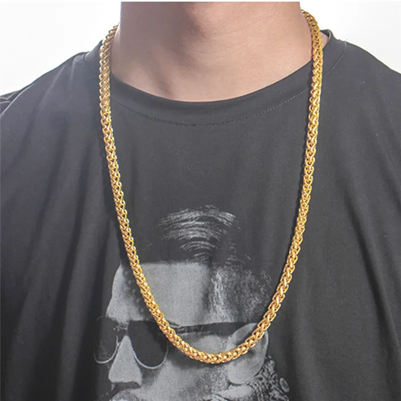 

Fashion Necklace Men 2018 Yellow Gold Luxury Jewerly Necklace Dropshipping Jun20.18