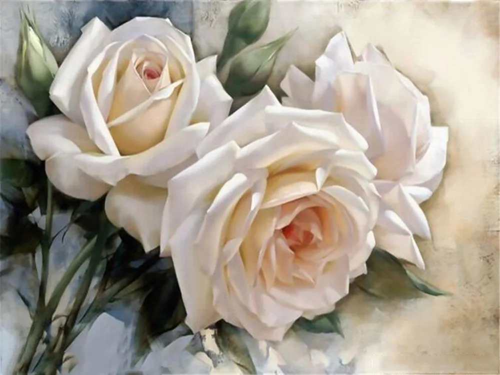 Индивидуальные Современные 3D Цветочные занавески три кремово-белые розы современный стиль практичные занавески s