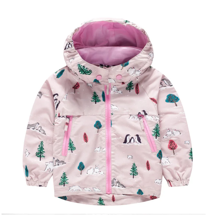 

YP winter girl Jacke fleece worm kids Coat For Girls outerwear flower baby out fit hooded Windbreaker Girls Clothes