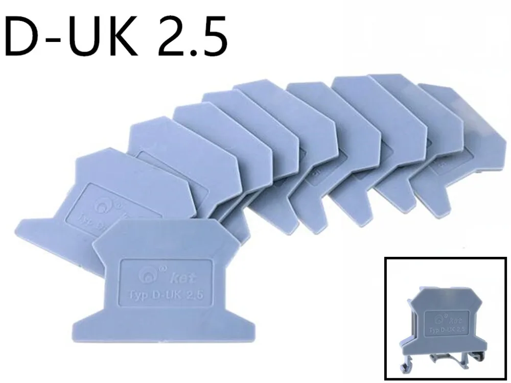 10 шт./лот D UK2.5/1 5 торцевая пластина на din рейку Uneiversal винтового типа клеммные