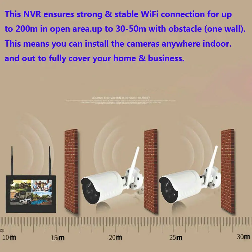 10 "TFT 4ch 960 P HD Беспроводной видеорегистратор безопасности Системы (NVR Наборы) -4 шт. 1.3mp Беспроводной всепогодный пуля ip-камеры