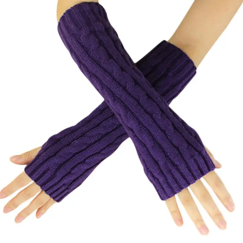 Cottom гетры без пальцев для женщин, однотонные Новые Вязаные наручные перчатки, хлопковые гетры для женщин mujer AU042