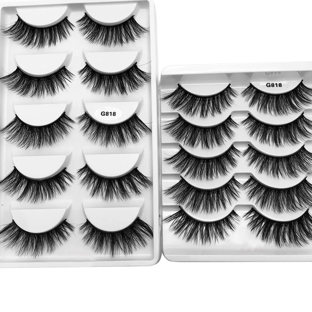 

5 Pairs Natural False Eyelashes Fake Lashes Long Makeup 3D Eyelash Imitation Mink Natural Thick False Eyelash Cilios posticos #
