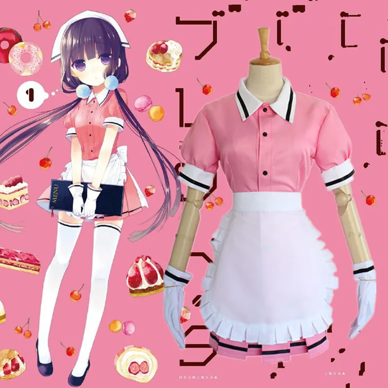 Sakuranomiya Maika костюмы для косплея японского аниме смесь S розовый горничной одежда