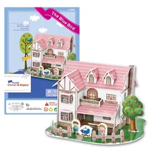 Candice guo 3D пазл Набор для творчества игрушка бумажное здание сборка ручная работа игра история голубая птица вилла дом любовь дом подарок на день рождения 1 шт