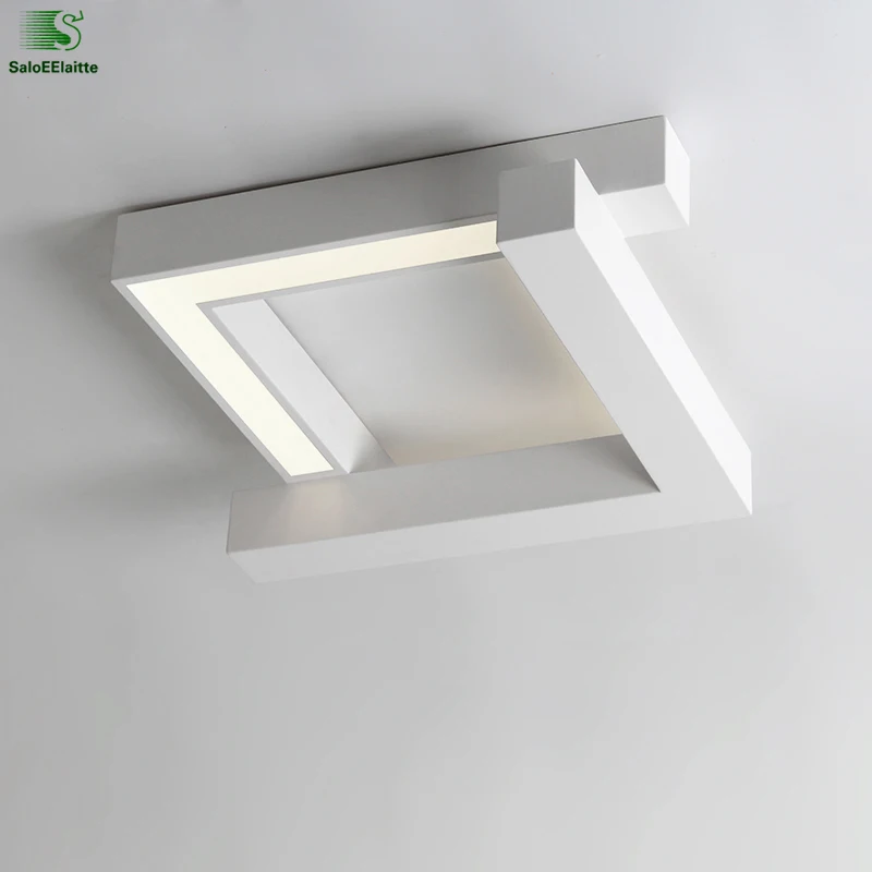 Modern Geometry Metal Dimmable Led Ceiling Light Lamparas Acrylic Bedroom Lamp Fixtures Lights Luminaria | Лампы и освещение