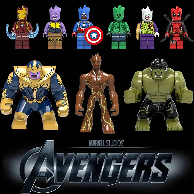 

playmobil Avengers hero character Hulk Groot deadpool tree people series toys compatible with duplo toy children gift hz 30