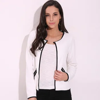 

Sale Women Plaid Thin Coats Short Jackets Casual Slim Gray Cardigans Plus Size Female Outwear Spring Autumn Black White