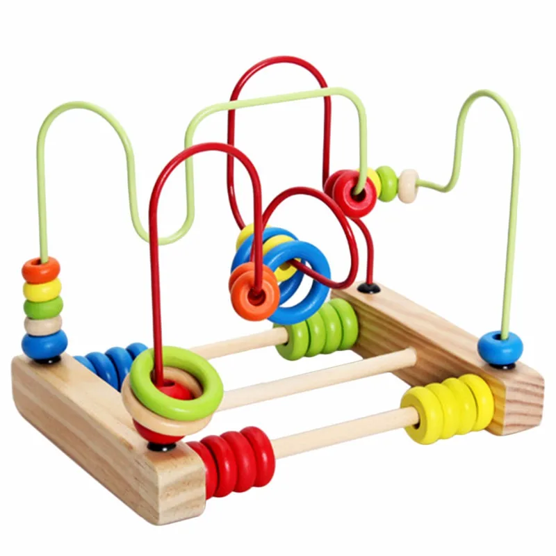 

Wire Maze Roller Coaster Abacus Early Educational Counting Circles Bead Around Wooden Math Calculate Toy For Baby Kids Children