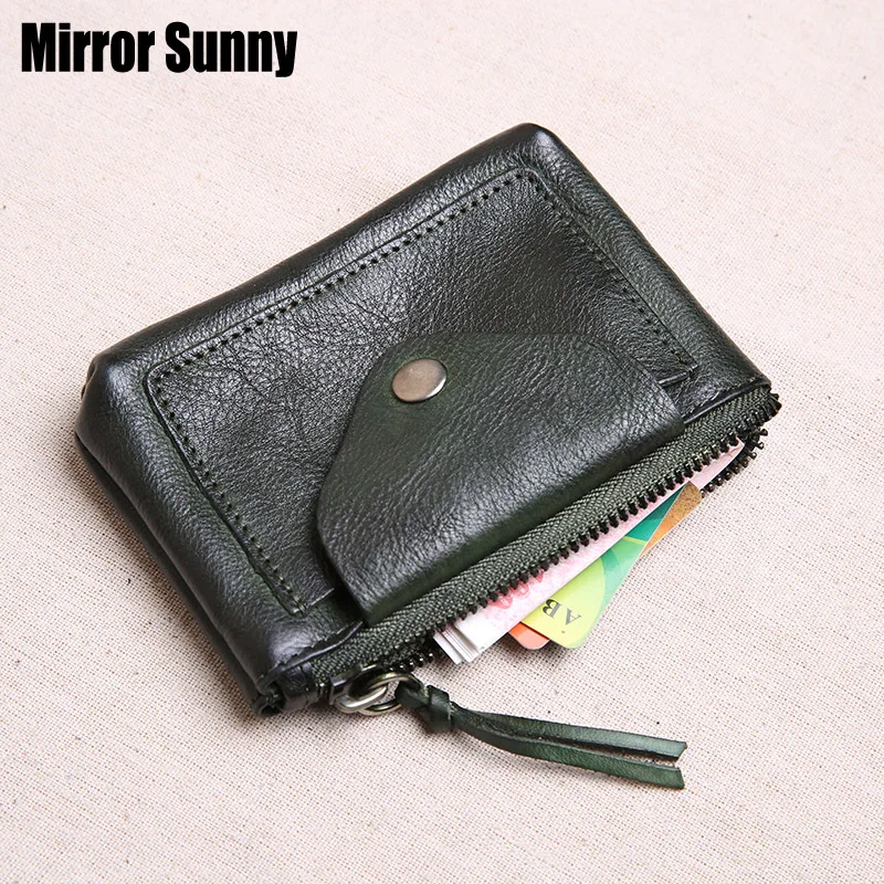 

Handmade Head Cowhide Leather Mini Wallet Women's Money pocket Super Thin Leather Retro Simple Coin Bag Change Purse Carteira
