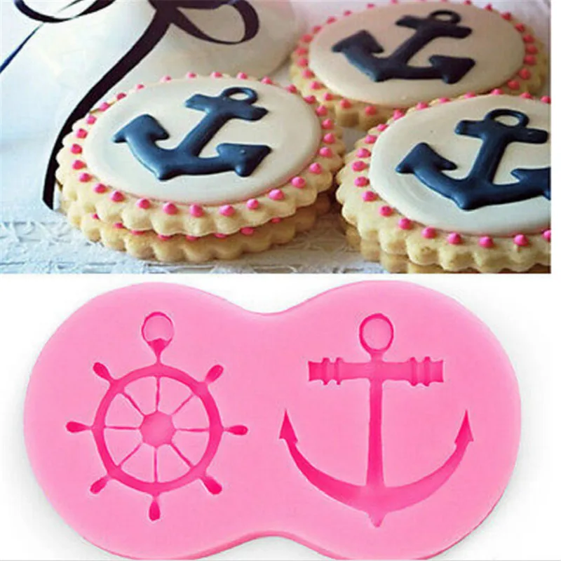 

Fondant Cake Decorating Tools Pirate Ship Hook Anchor Cupcake Silicone Mold Chocolate Kitchen Accessories Cookie Cutter