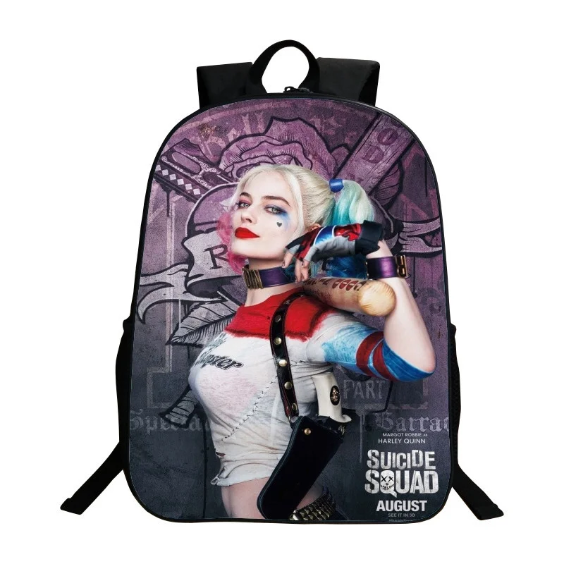

16-Inch Popular Character Multi-Function Bag for Mens Womens Suicide Squad Backpack for School Boys Girls Print Bags for 2019