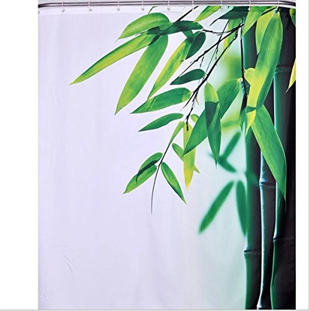 Memory Home Decration Decor Green Bamboo Polyester Fabric Bathroom