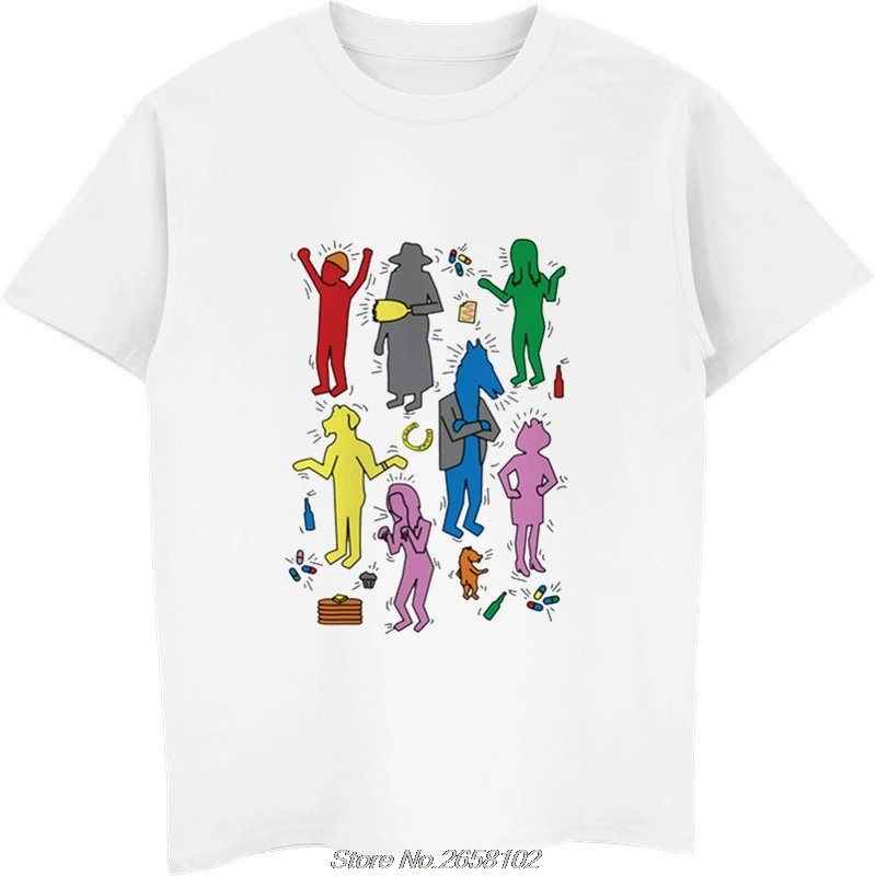 

Bojack Horseman t shirt men Summer print T Shirt boy short sleeve with white color Fashion Top Tees harajuku streetwear