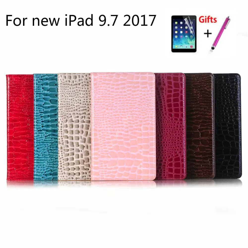 Чехол 9 7 дюйма для iPad 2017 крокодиловый стиль тонкая флип подставка с отделением
