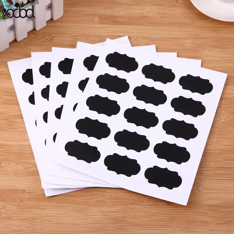 

5set/75pc Stickers Blackboard Sticker Craft Kitchen Organizer Chalkboard Labels Stickers Multifunction Novel Stationery Sticker
