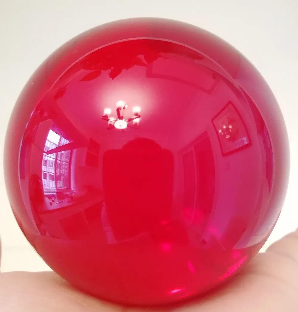 LACALOVE 80mm Nice K9 Red Rare Quartz Crystal Ball Magic Sphere
