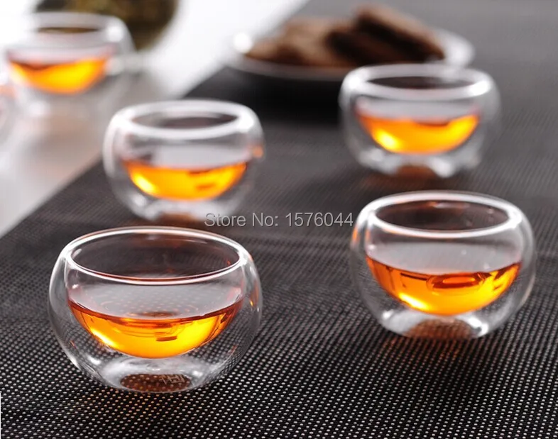 Image Heat resistant Double wall glass Cups glass Mugs glassware vodka vacuum crystal skull 50ml 8pcs lot free shipping