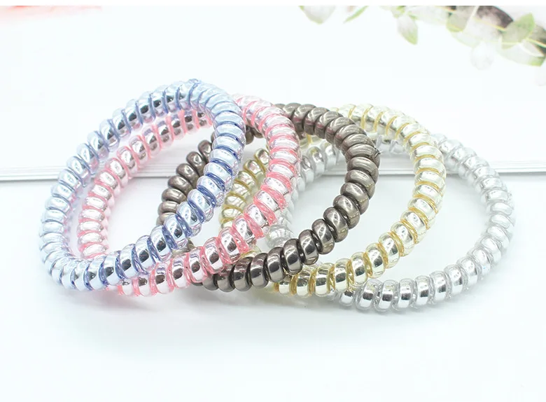 5Pcs/set Telephone Line elastic Hair color girl hair ring women accessories Trendy Headbands transparent elastic hair band 5Pcs/set Telephone Line elastic Hair color girl hair ring women accessories Trendy Headbands transparent elastic hair band