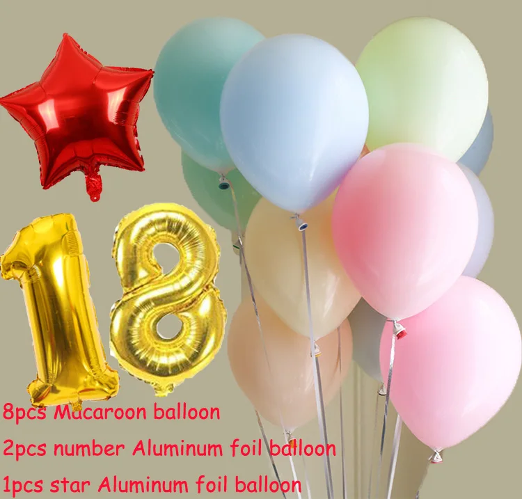 

11pcs/set Macaroon Balloon Foil Heart Helium Balloons Aluminum Foil Balloon Wedding Birthday Party Decor Valentine's Day Globo S