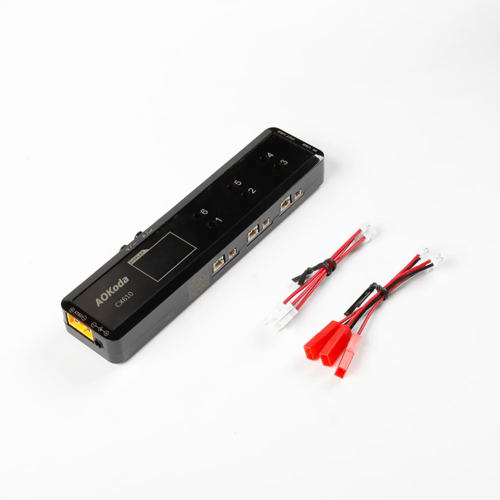 

1s Aokoda CX605/CX610/CX610HV 6CH Battery Charger for 1S Lipo LiHV FPV Racing Drone Kit