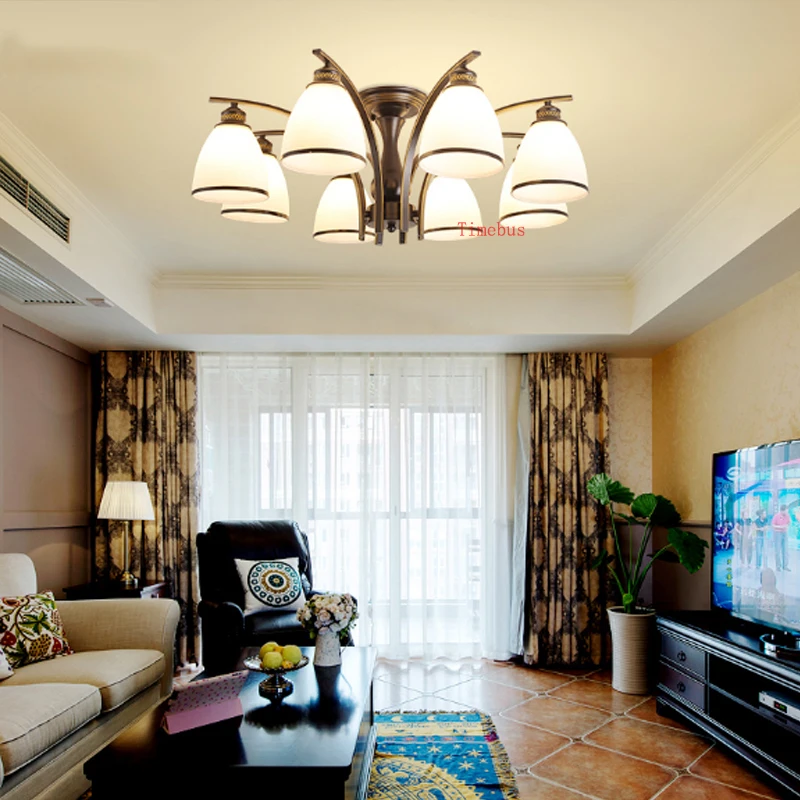 American living room Ceiling Lights  simple modern atmosphere household European pastoral dining room LED ceiling lamp