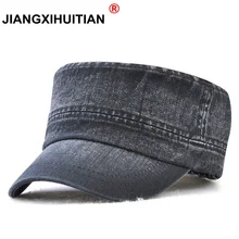 Высококачественная брендовая Хлопковая мужская Кепка в стиле милитари, одноцветная Кепка с плоским верхом, модная повседневная Кепка для мужчин и женщин, уличная Спортивная Кепка для папы