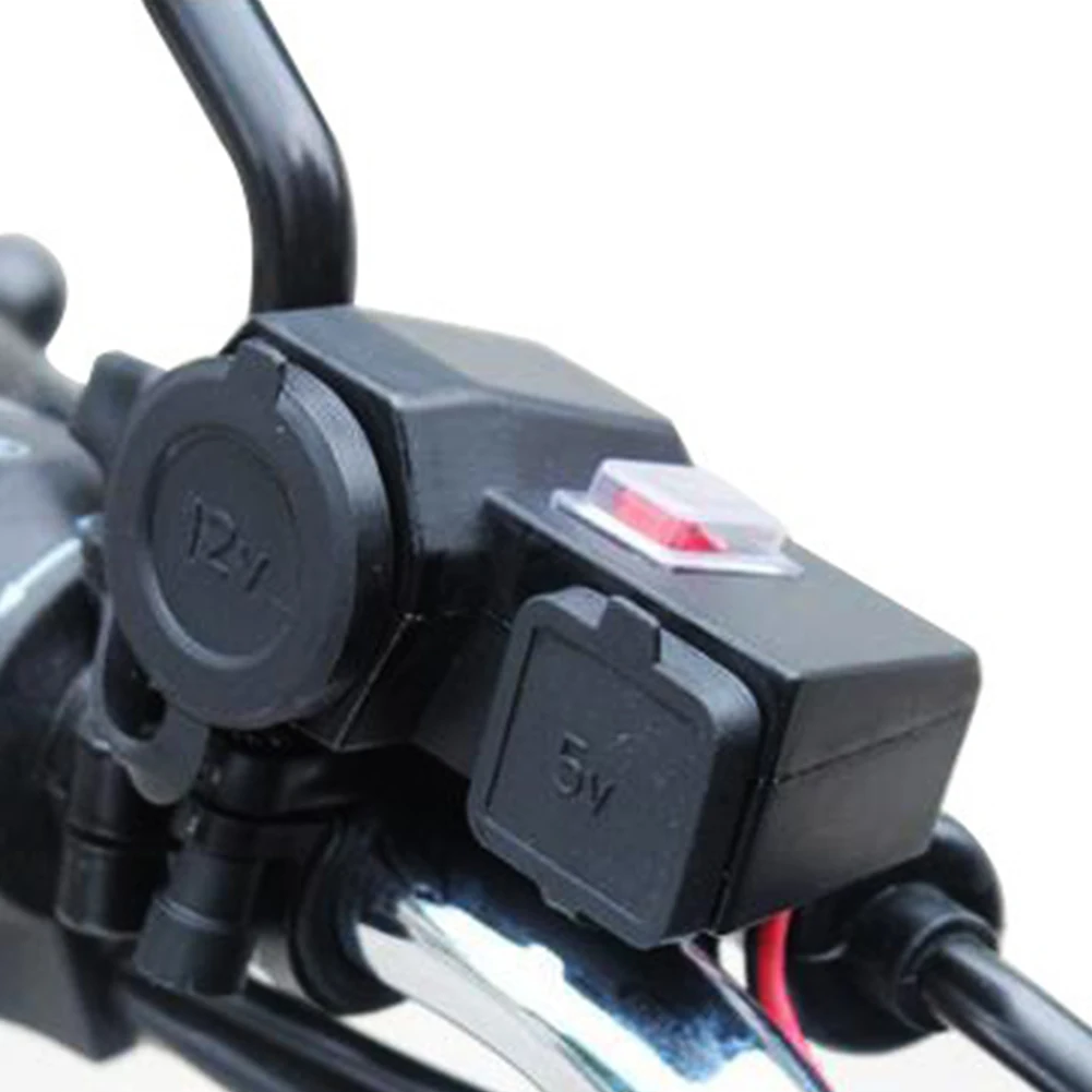 Двойной USB Порты и разъёмы 12 V Водонепроницаемый мотоцикл зарядное устройство для