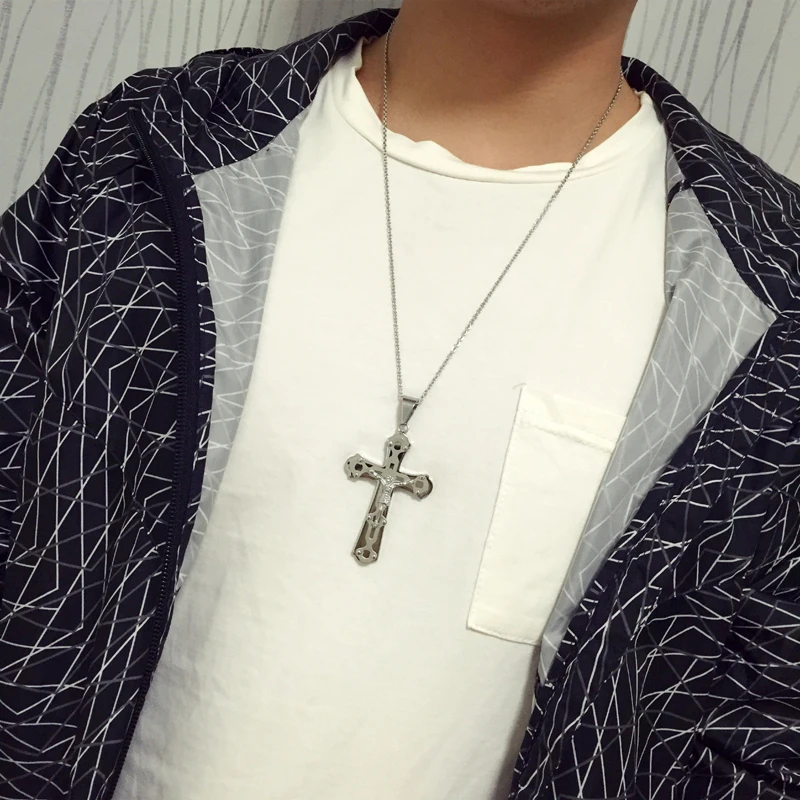 Ожерелье из нержавеющей стали 316L HZP120|316l stainless steel|jesus piececross pendant necklace |