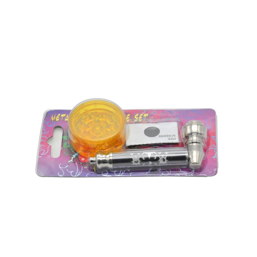 

Classic Jamaica Rasta Leaf Smoking Set:Metal Smoking Pipe + Plastic Tobacco Grinder +1 Booklet Metal Pipe Screen.