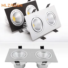 Светодиодный прожектор с одной двойной головкой COB3W~ 12 W, квадратная решетка, Светильники для гостиной, коридора, потолочные прожекторы