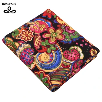 

Upholstery Canvas Fabric Cotton Duck Fabric For Bag Shoes Shirt Home Decrotion DIY Handmade Cushion Red silk flower 50x150cm