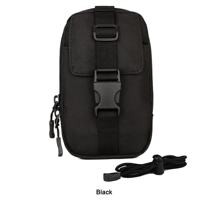 Многофункциональная тактическая Сумка Molle, уличная поясная сумка, Женская Мужская военная сумка на плечо, водонепроницаемый нейлоновый поясной ремень, сумка для инструментов EDC - Цвет: Black bag