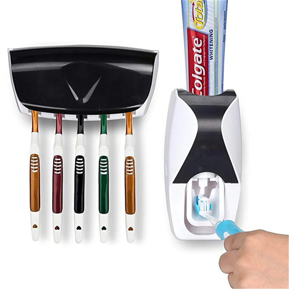 ONEUP автоматический диспенсер для зубной пасты набор 5 настенная подставка для зубных щеток крепление для дома ванная комната принадлежности туалетные принадлежности аксессуары для ванной комнаты