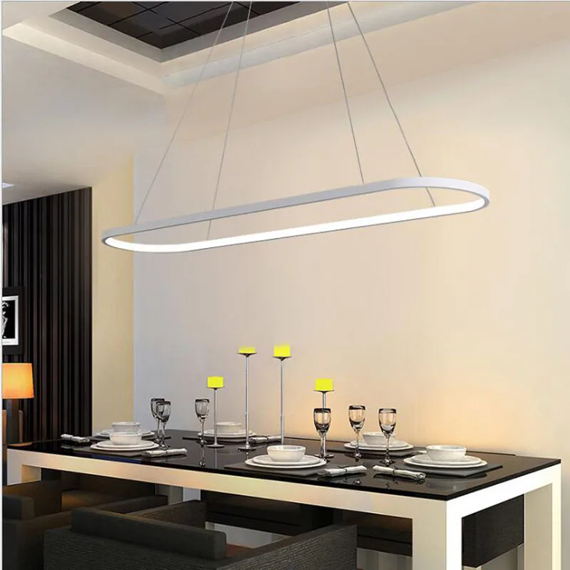 

Post-modern chandelier rectangular dining room lamp Simple creative led office bar lamp personalized dining room lamp LED