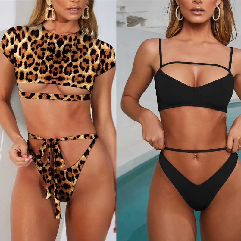 

Ariel Sarah Bikini 2019 Sexy Bandage Thong Swimwear Swimsuit Bathing Suit Women Solid Maillot De Bain Femme Bikinis Mujer