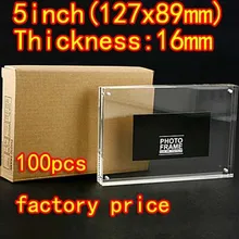 100 шт./лот 5 дюйма(127*89 мм) магнит прозрачный акриловый фоторамка органическое Стекло фоторамка(Толщина: 8 мм+ 8 мм