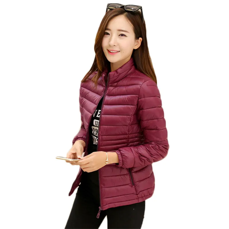 QBKDPU Plus Size 4XL 5XL Thin Winter Jacket Women 2018 Autumn Ultra Light Parka Coat Padded Jackets Black Casual Clothes L-5XL