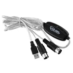 Горячий USB IN-OUT MIDI Интерфейсный кабель конвертер ПК в музыкальный Адаптер клавиатуры шнур DO2