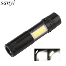 800LM Mini Portable LED Flashlight Torch with Clip XPE LED+COB LED Flashlight 4 Mode Penlight Hunting Camping Light Use AA/14500