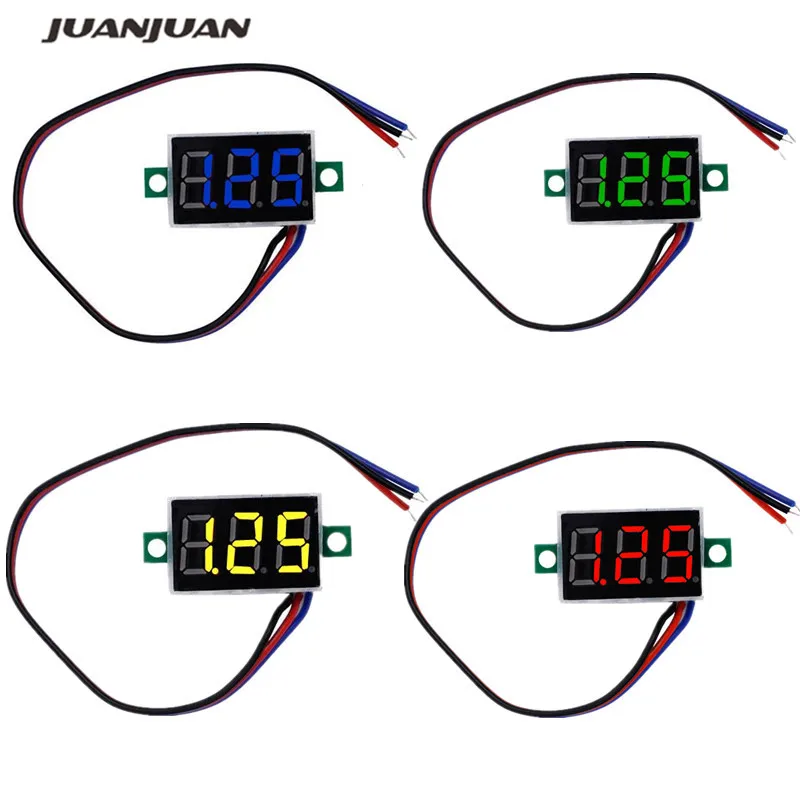 Красный светодиодный мини-дисплей 0,36 дюйма постоянного тока 0-100 в цифровой вольтметр 100 в Вольт Панель индикатор монитор Напряжение метр Скидка 40
