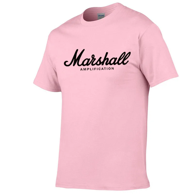 hot sale summer cotton Marshall t shirt men short sleeves tee hip hop T-shirt streetwear Boy/girl Tshirt XXS-2XL - Цвет: Pink-Black