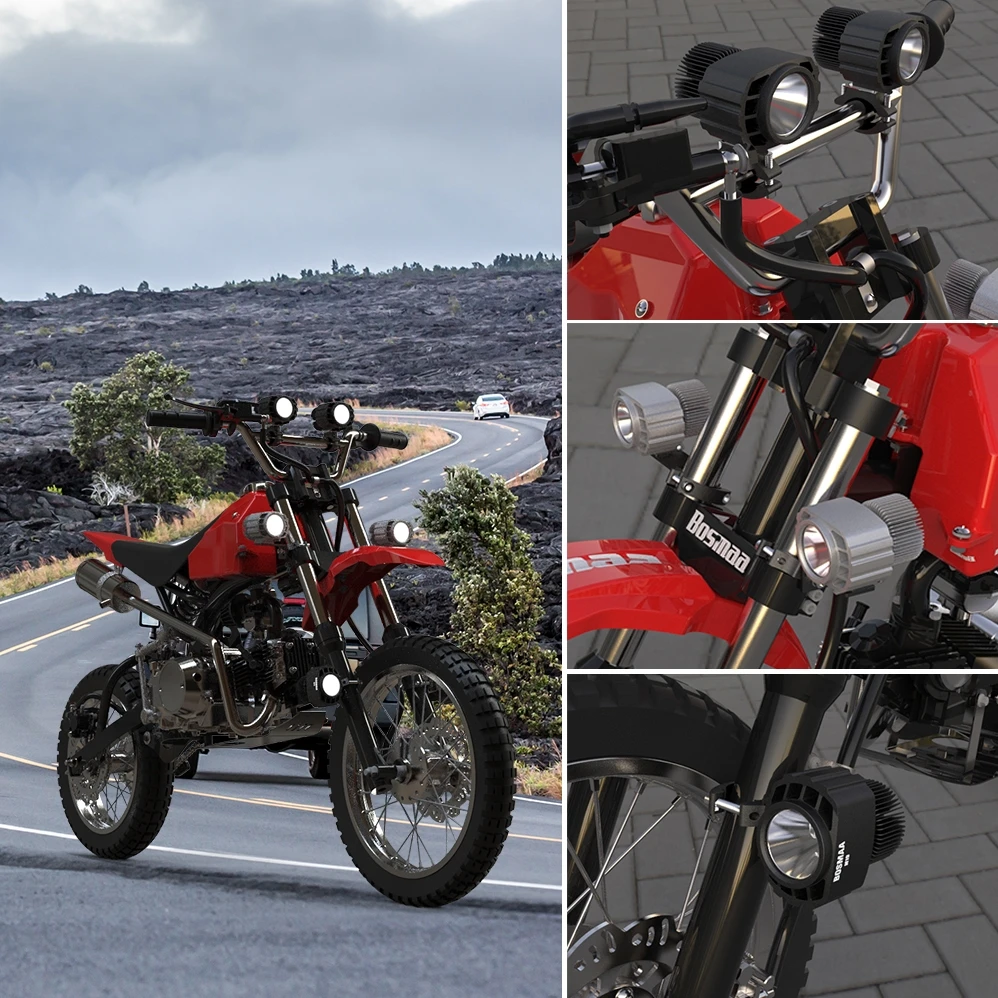 Bosmaa мотоцикл светодиодный фара дальнего света 22 Вт 3200лм koplampen аксессуары Стандартный мото туман DRL фара рабочий свет