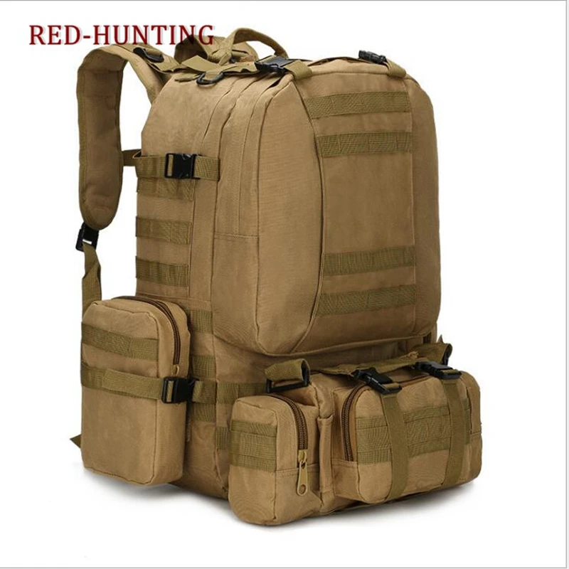 4 в 1 Многофункциональный Военный Тактический рюкзак 50л 600D Оксфорд камуфляж походный рюкзак водонепроницаемый спортивный альпинистский рюкзак