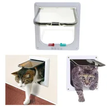 4 способа Запираемые Пэт собака, кошка, котенок дверь безопасности заслонки двери ABS пластик S/M/L животное маленькая кошка собака на ворота, для безопасности двери товары для домашних животных