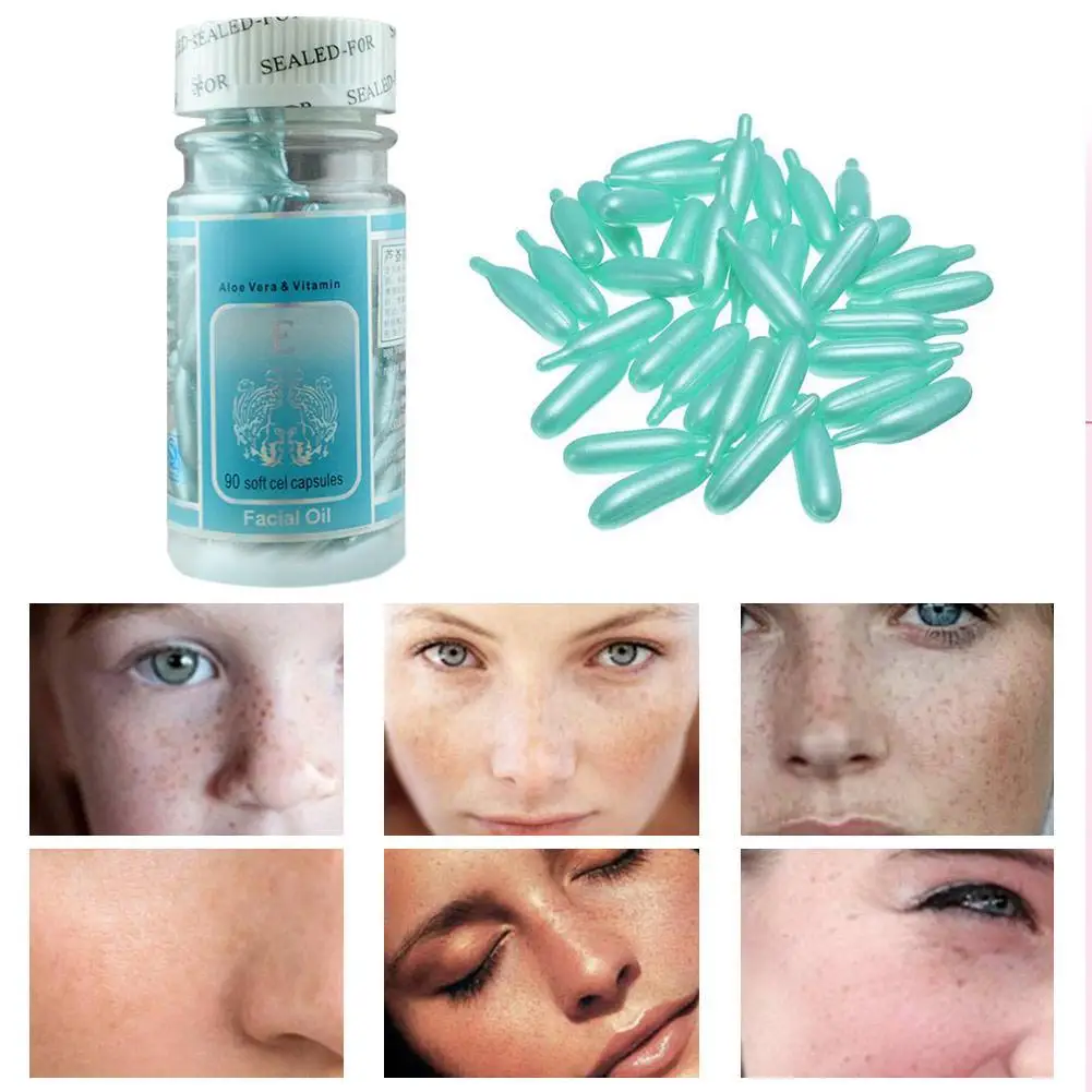 90pcs Vitamin E Essence Face Care Capsule Cream Whitening Freckle